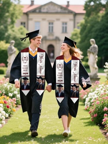 Dicodes Custom Graduation Stole Class of 2026 Personalized Graduation Sash Graduation Gift and Keepsake with Photo Text - Image 6