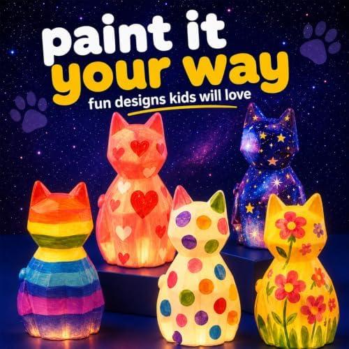 Paint Your Own Cat Lamp Kit, Crafts for Kids Ages 6-12, Gifts for Girls Boy - Image 3