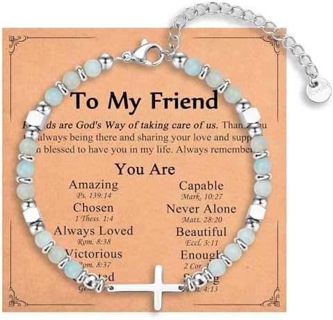 Religious Cross Bracelet for Women Girls, Christian Gifts by IKIATY