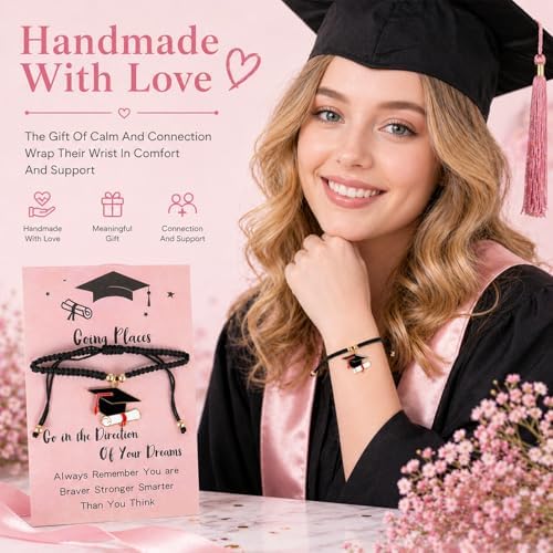 Graduation Gifts for Women Her 2026, Graduation Gift Box Set, College High School Graduation Present College Master Doctor Include 16OZ Glass Cup & Notebook & Bracelet (Pink) - Image 2