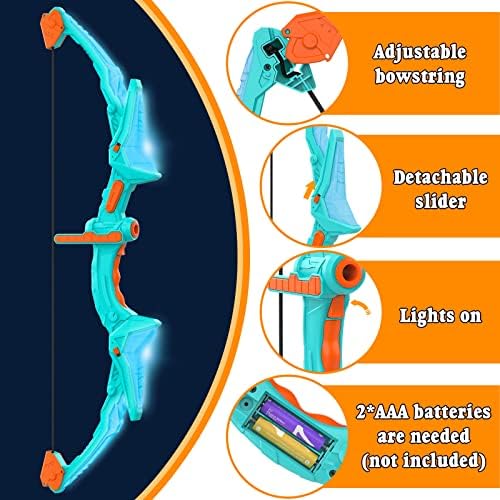 2 Pack Bow and Arrow Set for Kids, Light Up Archery Set with 14 Suction Cup Arrows, Archery Targets Outdoor Games for Kids Ages 4-8 8-12, Birthday Gifts Toys for 5 6 7 8 9 10 11 12 Year Old Boys Girls - Image 4