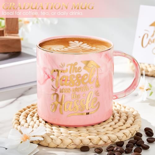 Graduation Gift for Her,Class of 2026,Pink Graduation Gifts Basket for Girls,Senior Graduations Gift,High School College Grad Gifts Box for Daughter Friend,Mug Socks Candle Makeup Bag - Image 2