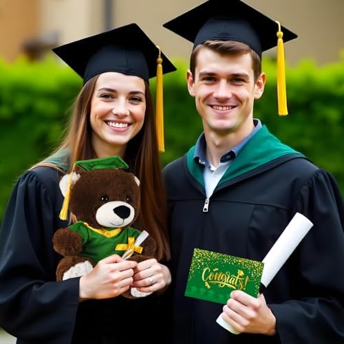 Bear with Graduation Cap Toys Class of 2026 Plush Stuffed Teddy Bear Animal Dog Cap and Gown with Greeting Card and Bag for Graduation Day Gift(Green) - Image 6