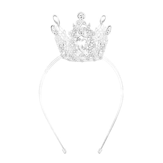 VELSCRUN Silver Crystal Tiara Headband, Crowns for Women, Princess Girls Tiaras, Royal Queen Crown Princess Quinceanera Headpieces for Birthday Prom Bride Wedding Pageant Party Hair Band