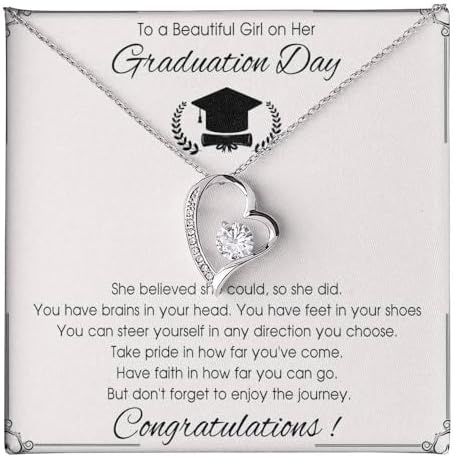 VIRAGIL 2023 Graduation Gifts for Her, Class of 2024 Love Knot Sterling Silver Pendant Necklace Senior College Graduation Jewelry Gifts for Girl Daughter by VIRAGIL