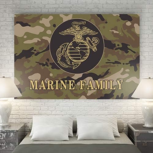 Renditions Gallery Nature Military Wall Art Home Paintings & Prints Artwork Fierce American Marine Crest Modern Patriotic Modern Decorations for Bedroom Office Kitchen - 30"x40" LT25