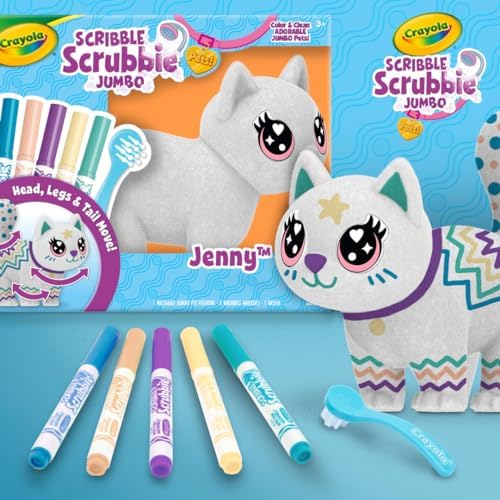 Crayola Scribble Scrubbie Jumbo Toy Cat, Large Posable Animal for Kids, Birthday, Gift for Girls & Boys, Washable Coloring & Grooming Toy, Ages 3+ - Image 6