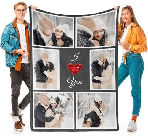 inkArts I Love You Gifts for Couples, Custom Blanket with Photos, Personalized Blankets with Pictures, Photo Blankets Using My Own Photos, Personalised Gifts for Christmas by inkArts