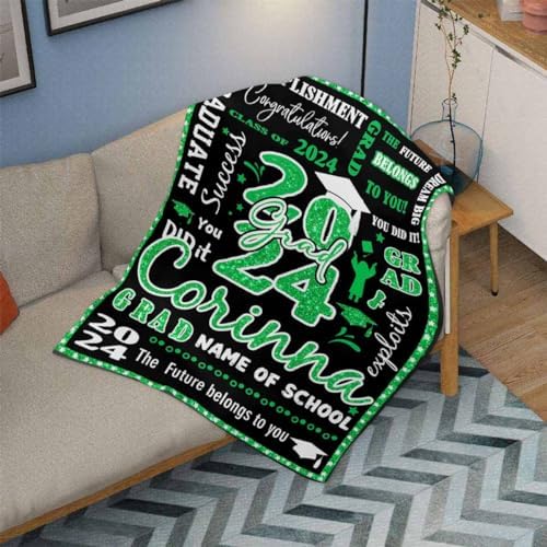 Personalized Senior Class of 2024 Blankets with Photo and Name Picture Blanket Blankets with Pictures Customized Personalized Blankets and Throws Class of 2024 Gifts 43x56inch - Image 3