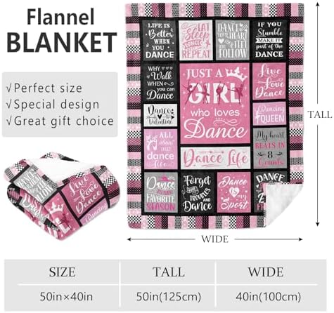 Dance Gifts Blanket 50"x40", Dance Recital Gifts for Girls Teens - Image 2