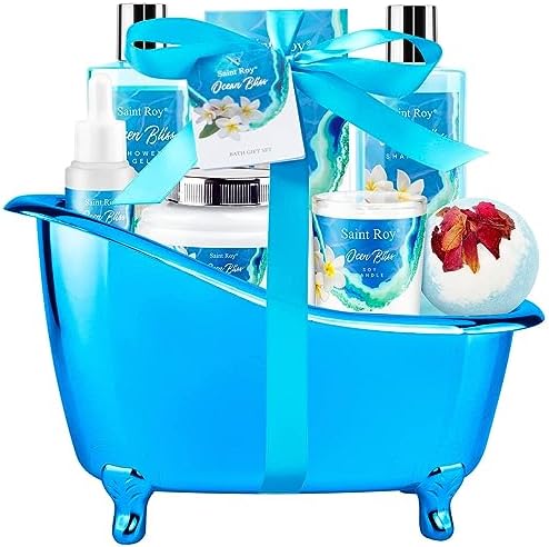 Spa Gift Basket Set for Women & Men, Bath & Body Skin Gift Set by SaintRoy
