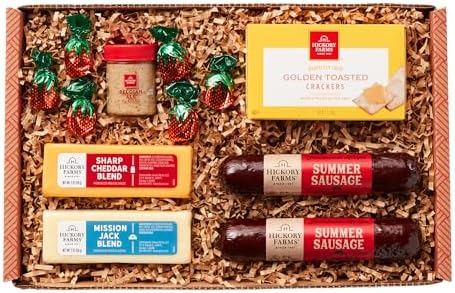Hickory Farms Farmhouse Meat & Cheese Food Gift Basket (Small) - Box Set | Charcuterie Board Food | Summer Sausage | Father's Day | Mother's Day | Easter | Christmas | Holiday | Housewarming | Gourmet | Sympathy | Care Package by HickoryFarms