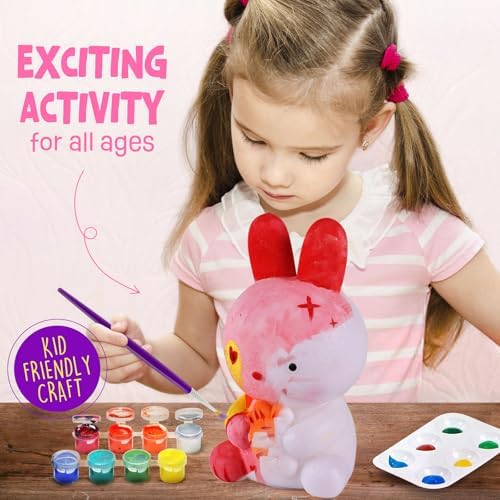Paint Your Own Bunny Lamp Kit, Crafts for Kids Ages 6-12, Gifts for Girls - Image 3