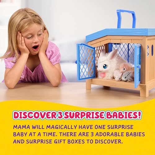 Little Live Pets Bunny Mama Surprise Toy Set, Hutch Interactive Animal Playset with 3 Surprise Babies, 20+ Sounds, Bunny Accessories for Girls Ages 3+ - Image 5