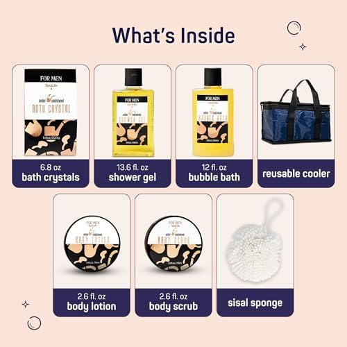 SpaLife Luxury Spa Skincare Sandalwood Gift Set for Men | Mens Body Wash Gifts | Mens Gift Set for Bath and Body | Gifts for Men | Cleansing, Moisturizing, Exfoliating | 7-Piece Bundle - Image 2