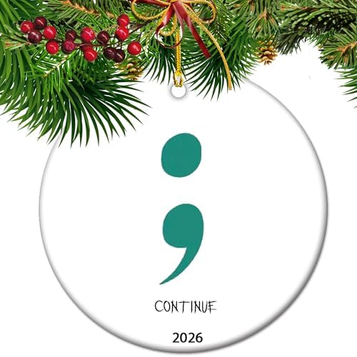 Semicolon Awareness 2026 Ceramic Keepsake, Mental Health Warrior Inspirational Gift, Supportive Suicide Prevention Memorial for Survivors and Advocates by Vexorion