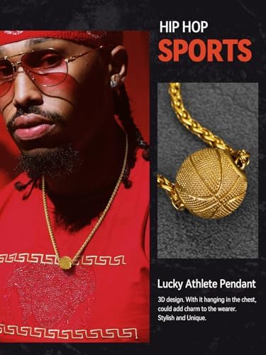 FaithHeart Sports Necklace for Men Women, Stainless Steel Gold Plated 3D Football/Soccer/Basketball/Volleyball Pendant Jewelry with Delicate Gift Packaging - Image 2