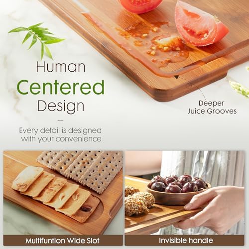 Astercook Deep-Carbonized Bamboo Cutting Boards for Kitchen - Image 5