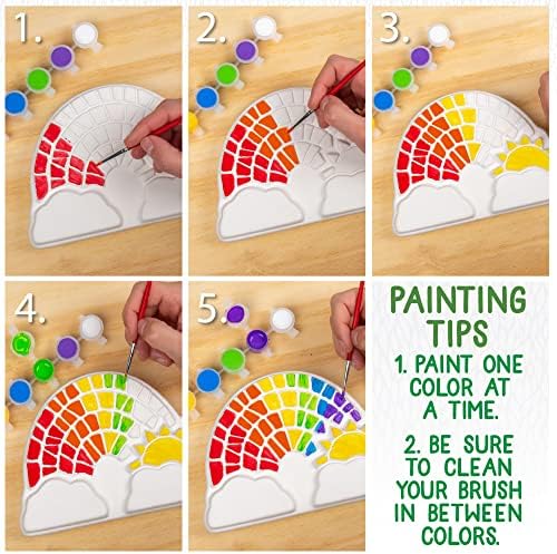 Creative Roots Paint Your Own Rainbow Stepping Stone Craft Kits for Kids, Ceramics to Paint, Ages 6+ - Image 5