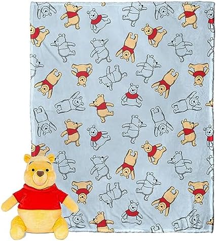 Northwest Character Hugger Pillow & Silk Touch Throw Blanket Set, 40" x 50", Winnie The Pooh - Favorite Bear by Northwest