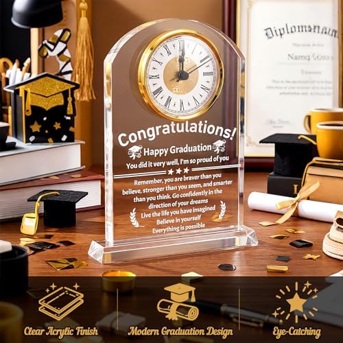 Landical Graduation Gifts Acrylic Clock Sign for Men Women Congrat Grad - Image 2