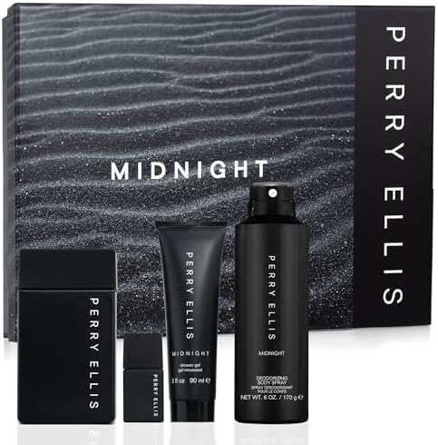 Perry Ellis Midnight 4-Piece Gift Set for Men, Fragrance Cologne Spray by PerryEllis