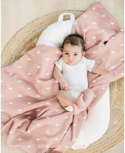 Konssy Muslin Swaddle Blankets, 100% Cotton Receiving Blankets, 47"x 47" - Image 2