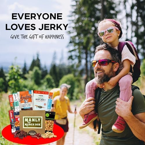 Manly Munch Box Jerky Gift Box – High Protein Beef & Turkey Jerky Variety Pack, Snack Gift for Men, Dad, Husband, Grandpa or Boyfriend – Savory Snack Gift Set for Him - Image 5