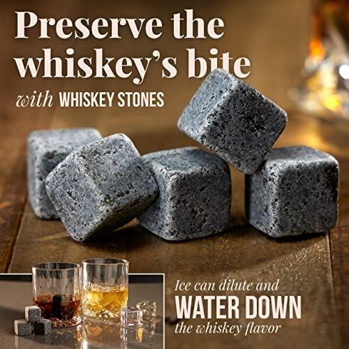 Mixology & Craft Premium Whiskey Set | Two 10oz Cystal Old-Fashioned Glasses, 8 Granite Chilling Stones, Metal Tongs, Recipe Cards in Rustic Wooden Crate Gift Set | Jameson Whiskey - Image 5