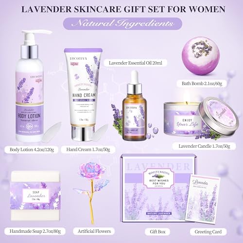Gifts for Women, Lavender Spa Bath and Body Gift Set - Image 2