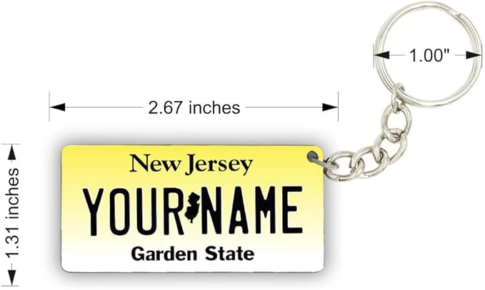 License Plate Keychain - Personalized - All States Multicolor