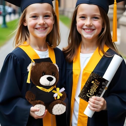 Bear with Graduation Cap Toys Class of 2026 Plush Stuffed Teddy Bear Animal Dog Cap and Gown with Greeting Card and Bag for Graduation Day Gift(Black A) - Image 6