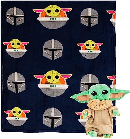 Northwest Star Wars: The Mandalorian Dark Hover Character Hugger Pillow & Silk Touch Throw Blanket Set, 40" x 50" by Northwest