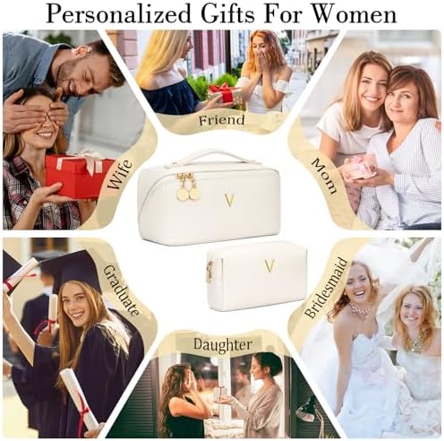 Initial Makeup Bag Personalized Gift for Women Teen Girls - Image 2