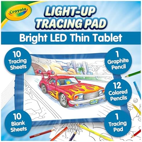 Crayola Light Up Tracing Pad - Blue, Drawing & Tracing Projector for Kids, Sketching Light Box Table, Toys for Kids, Gift for Girls & Boys, Ages 6+ by Crayola