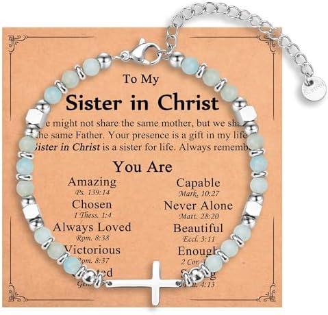 Religious Cross Bracelet for Women Girls, Christian Gifts by IKIATY