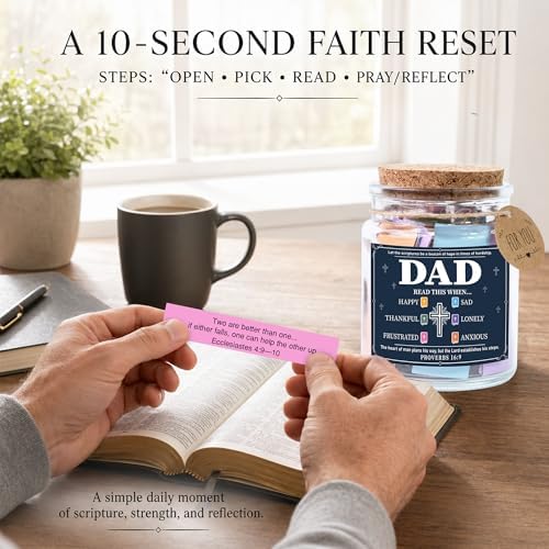Father Day Gift for Dad, Bible Verse Jar for Dad, Christian Gifts for Men, First Father Day Gift from Son, Daughter - Image 4