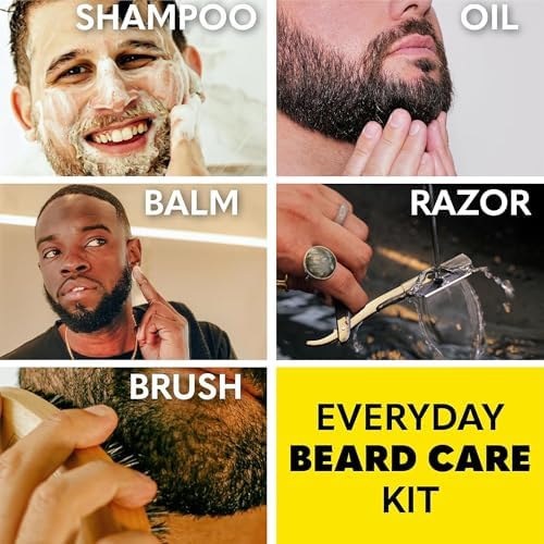 The Beard Club Beard Care Kit & Mens Grooming Kit - Essentials for a Healthier Looking, Stylish Facial Hair - Straight Edge Razor, Shampoo, Cedar Balm & Oil, and Boar Bristle Brush - Image 2