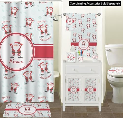 Personalized Santa Clause Making Snow Angels Waste Basket - Double Sided (White) w/Name or Text - Image 3