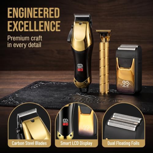 Hair Clippers for Men, Hair Clipper Trimmer with LED Display, Cordless Hair Clipper Shaver Double Blade Head Beard Trimmer, Hair Cutting Set, Holiday Gift - Image 4