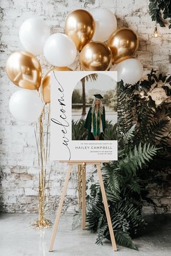 Personalized Graduation Party Welcome Sign with Photo, Minimal Grad Sign, Graduation Decorations Party, Class of 2026 Welcome Poster, Senior Party Sign, Graduation Celebration Sign#07 - Image 2