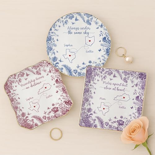 LOVELYPOD Personalized Best Friends Jewelry Tray, Custom Long Distance Friendship Gift, Gifts for Best Friend Long Distance, Sister Gift, BFF Gift - Image 6