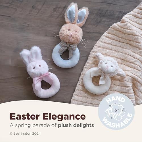 Bearington Collection Baby Lil’ Bunny, 5.5 Inch Pink Soft Stuffed Easter Bunny Rattle, Baby Easter Gifts - Image 3