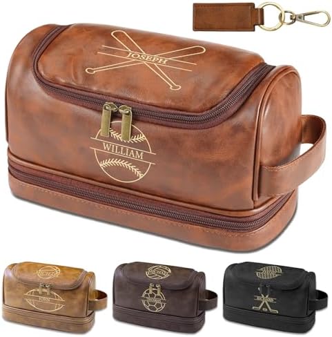 Sparklove Custom Men's Toiletry Bag with Sports Ball Pattern, Ideal Gift for Birthday, Anniversary & Christmas - Personalized Father Day Gifts for Him Husband Boyfriend by Sparklove