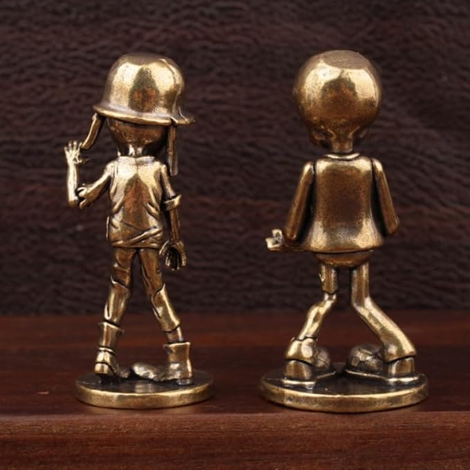 Brass Animals Figurine Decorative,Solid Copper Decorations,Metal Statue,Zombie Figurines,Small Halloween Decorations, Spooky Brass Zombie Statues for Holiday & Desktop Display