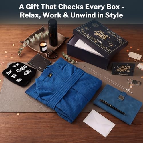 13 Pcs Birthday Gifts Baskets for Men Gifts Set for Christmas, Teal - Image 5