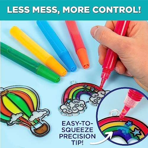 Horizon Group USA 10-Pack Suncatcher Art Pens – 10 Colors, 10ML Each – Kids’ Window Art Supplies, Refill Pens for Suncatchers, Arts and Crafts Activity - Image 4