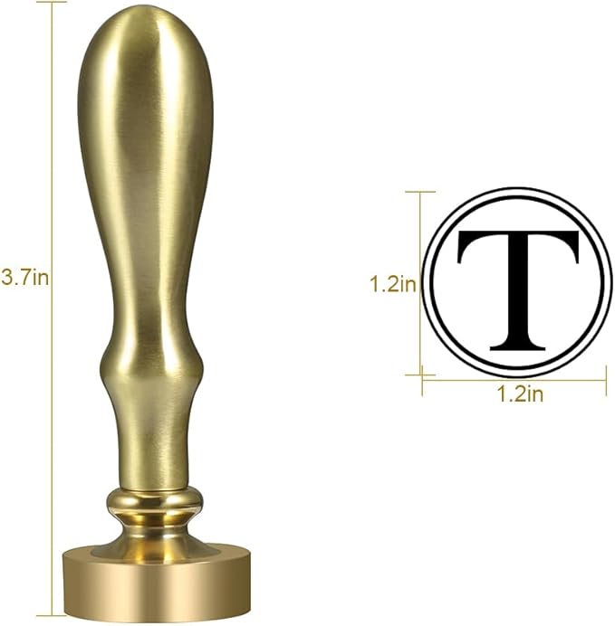 Ice Cube Stamp for Cocktails, Brass Head with Handle, Branding for Whiskey Drinks Party Wedding Making DIY Crafting (Letter T)