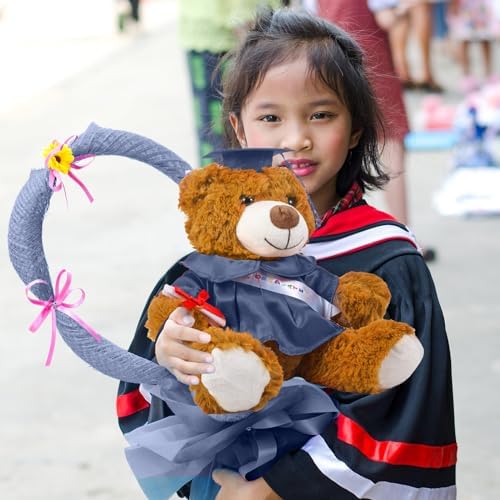 Foilswirl Graduation Bear 2025 with Gown Cap Tassel 9” Navy Blue Graduation Stuffed Animal Plush Bear Toy for Class of 2025 Prek Preschool Kindergarten High School College Graduate Gift - Image 6