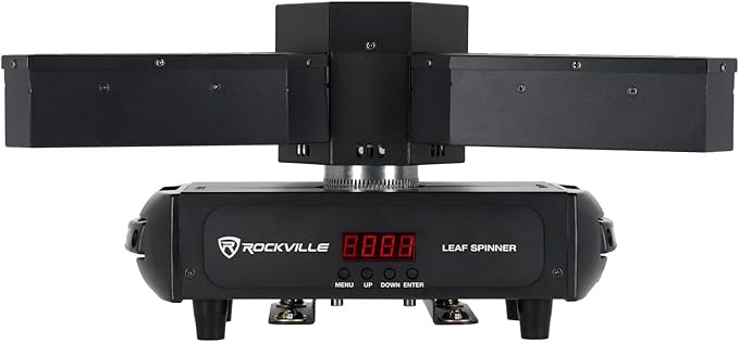 Rockville Leaf Spinner 250W 3-in-1 Rotating DJ Stage Light with Retro Amber RGBW LEDs and 26-Channel DMX Control